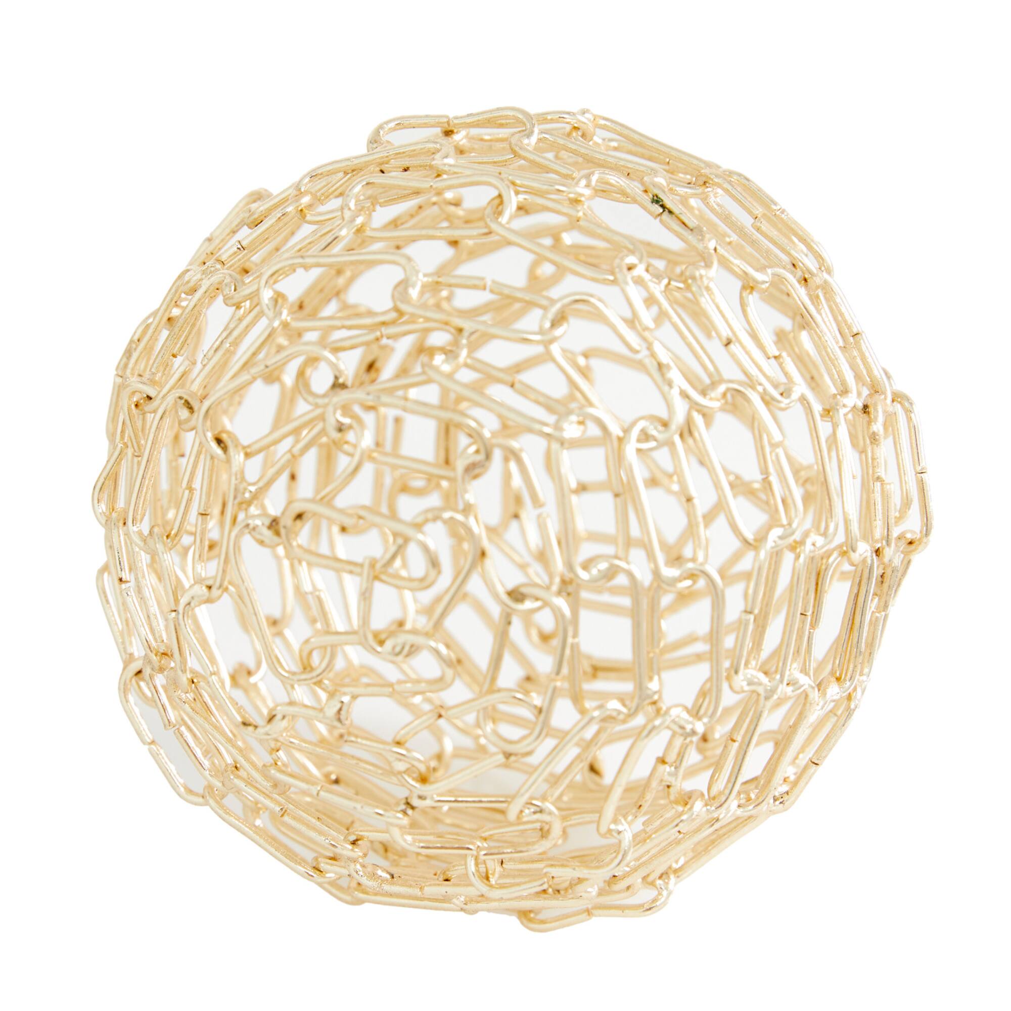 CosmoLiving by Cosmopolitan Gold Metal Chain Orb Sculpture Set